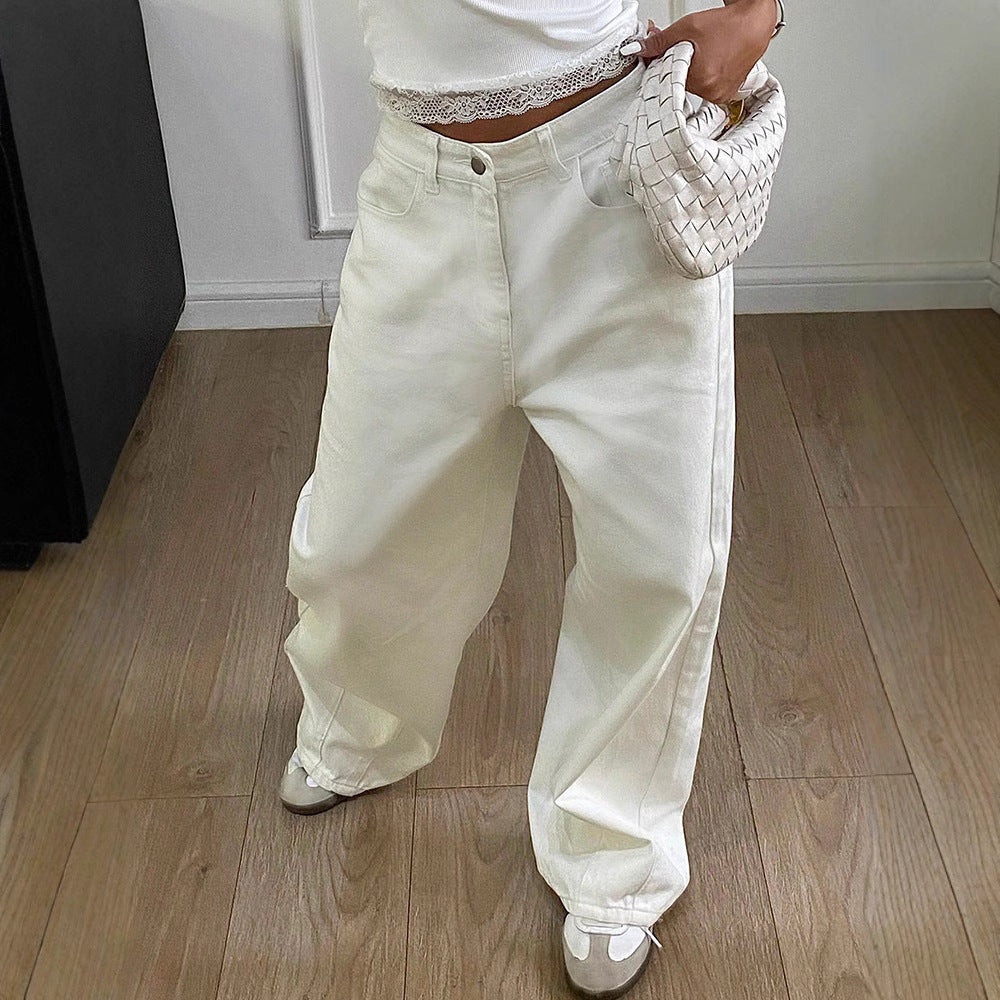 Women’s Vintage Wide-Leg Jeans – Casual Long Denim Pants