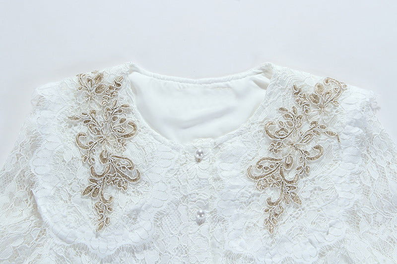 Women’s White Lace Suit – Elegant Minority Fashion Socialite Outfit