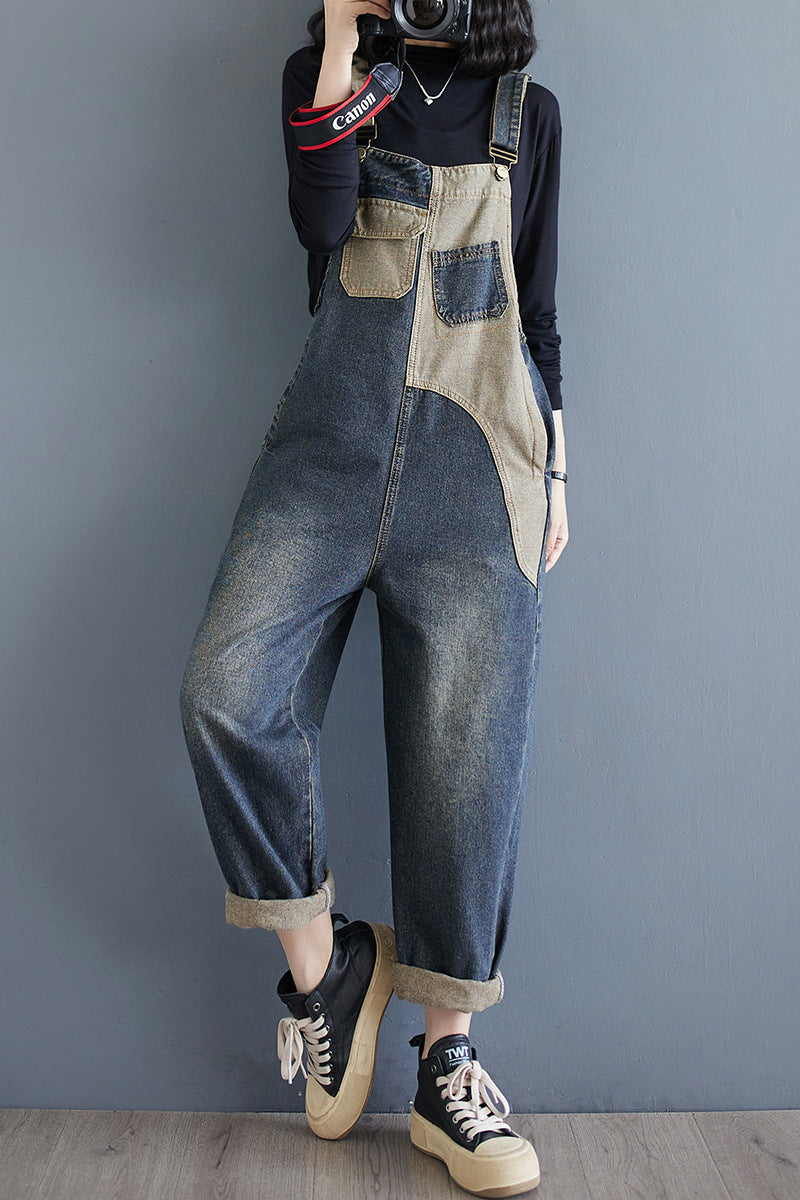 Plus Size Loose Fit Denim Suspender Pants – New Autumn Casual Overalls