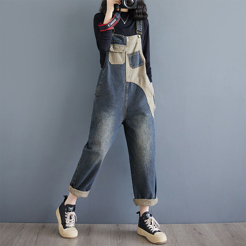 Plus Size Loose Fit Denim Suspender Pants – New Autumn Casual Overalls
