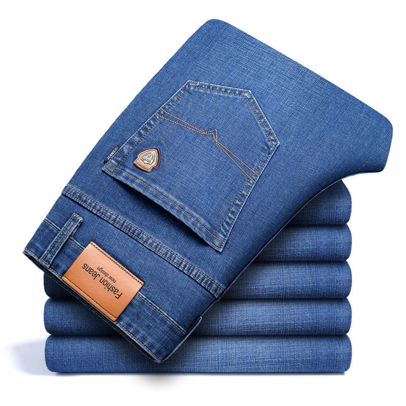 Men’s Fleece-Lined Straight Leg Jeans – Loose Fit Plus Size Winter Denim