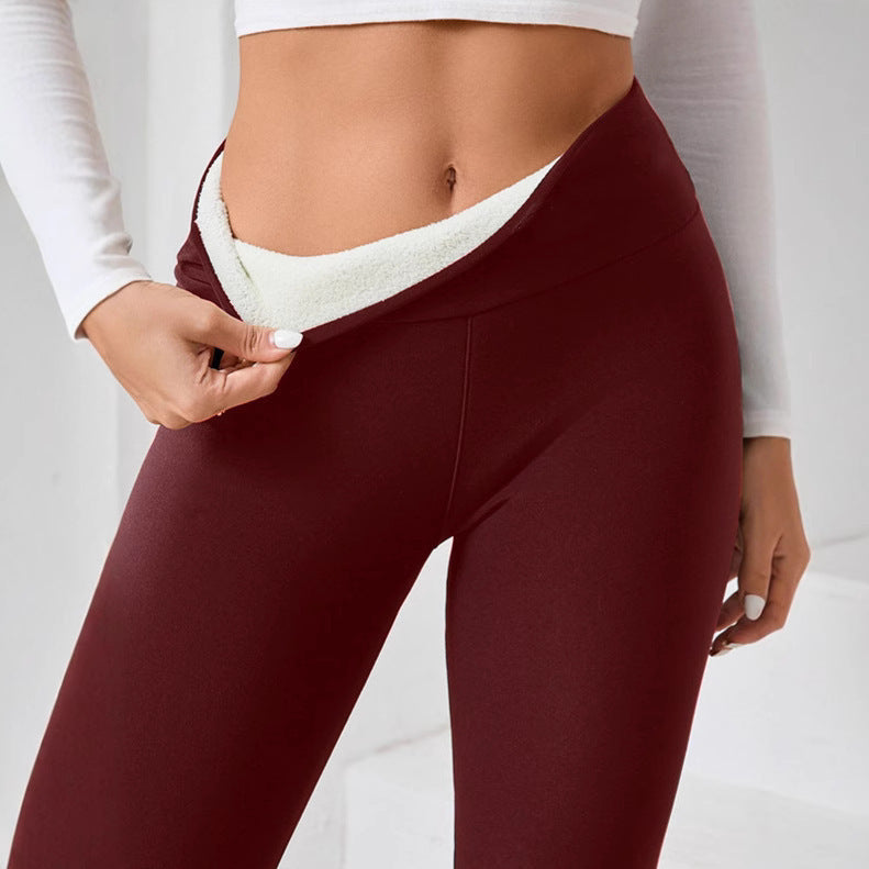 Women’s Fleece-Lined Thick Cashmere Leggings – Warm Lightweight Winter Pants