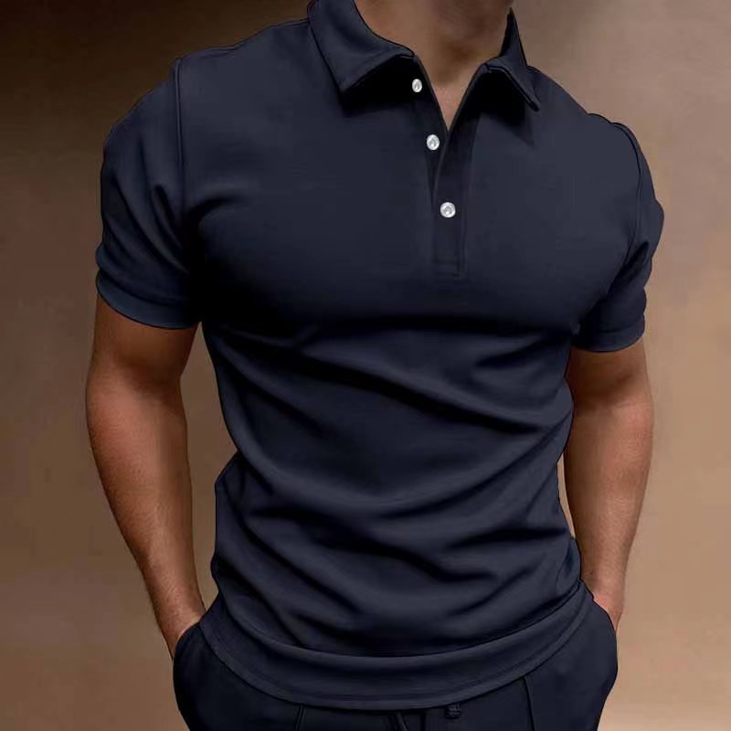 European & American Men’s Button T-Shirt – Casual Short Sleeve Summer Top