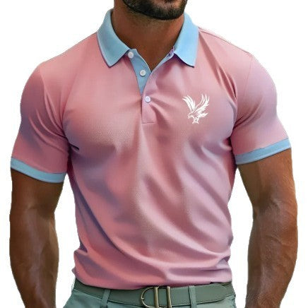Men’s Digital Print Polo Shirt – Casual Lapel Short Sleeve All-Match Top