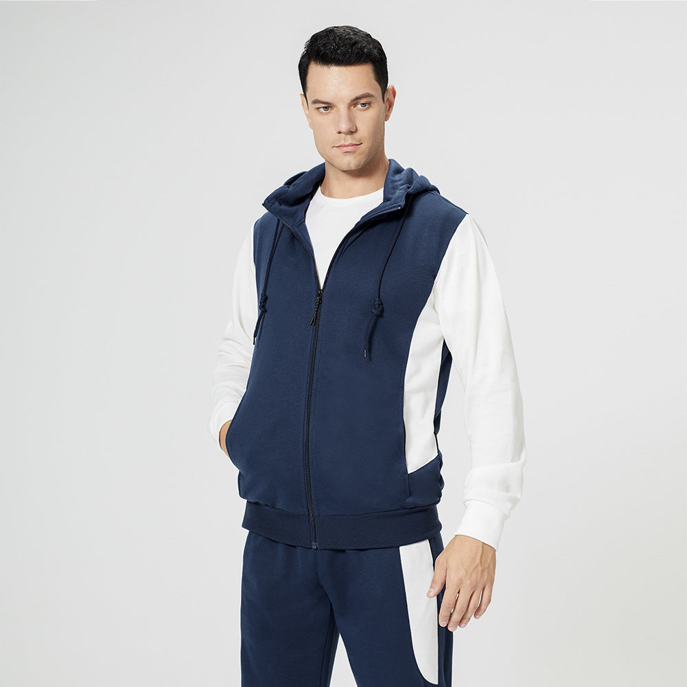 Men’s Plus Size Color Block Sports Suit – Trendy Young Men’s Athletic Outfit