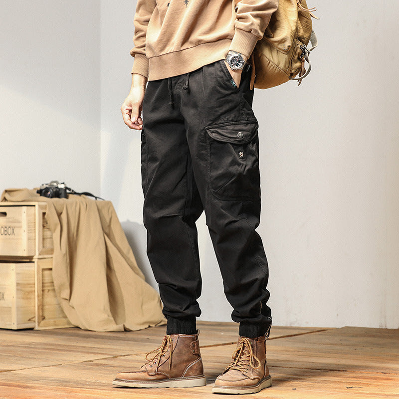 Men’s Slim Fit Ankle-Tied Jogger Pants – Casual Summer Trousers with Utility Style