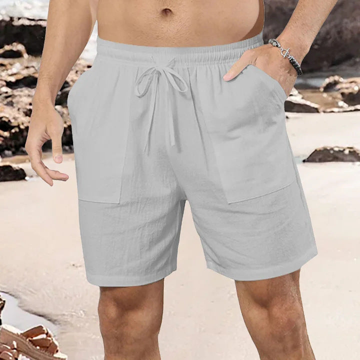 Men’s Casual Cotton-Linen Shorts – European & American Style Summer Wear