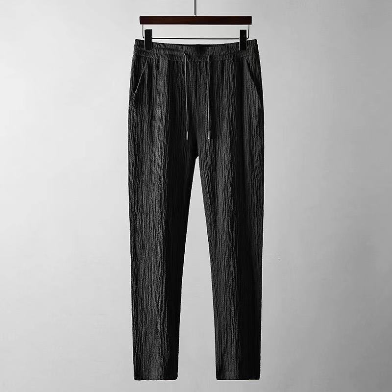 Men’s Summer Leisure Suit – Loose Short Sleeve Top & Drawstring Trousers Set