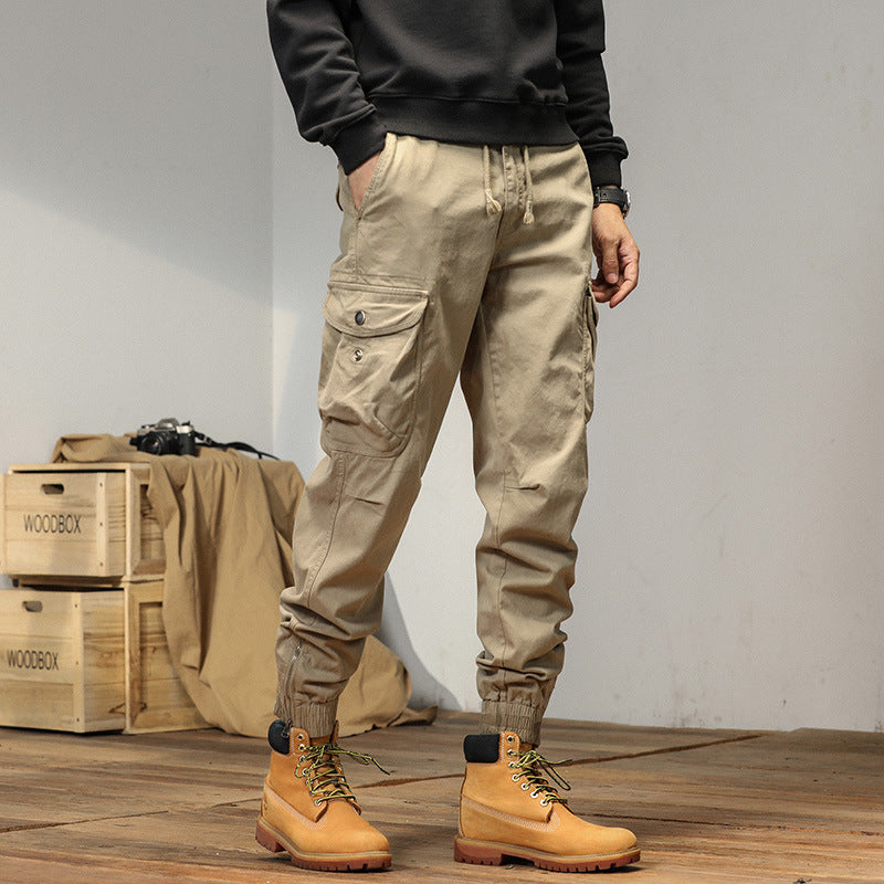 Men’s Slim Fit Ankle-Tied Jogger Pants – Casual Summer Trousers with Utility Style