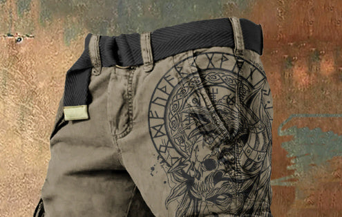 Men’s Stylish 3D Printed Shorts – Zipper Detail Casual Pants