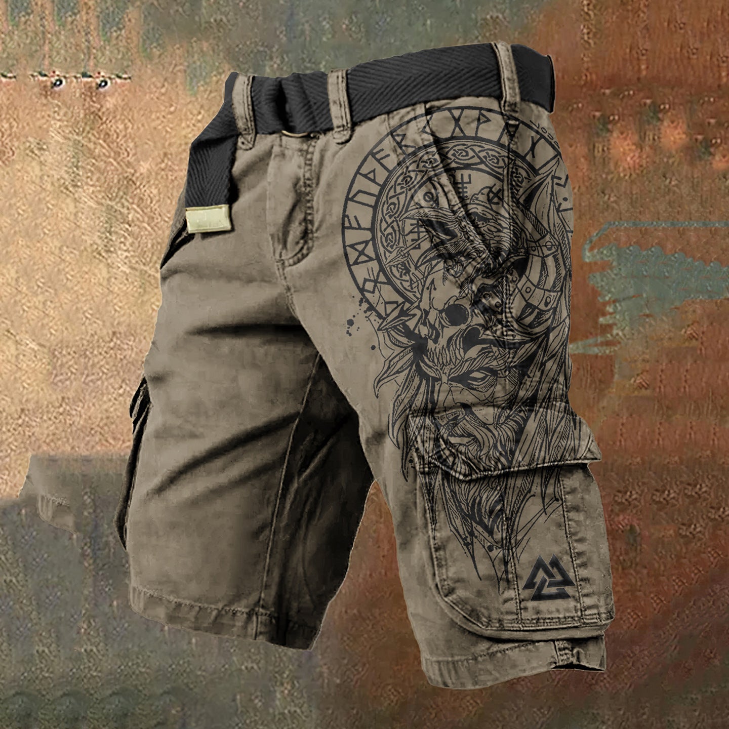 Men’s Stylish 3D Printed Shorts – Zipper Detail Casual Pants