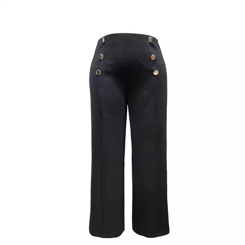 Plus Size Women’s Casual Straight-Leg Trousers – Slim Fit Comfortable Pants