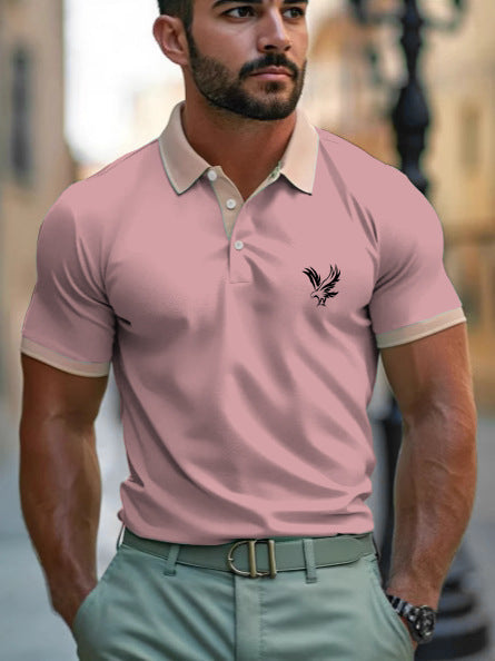 Men’s Digital Print Polo Shirt – Casual Lapel Short Sleeve All-Match Top
