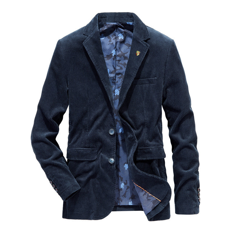 Men’s Retro Solid Color Jacket – Casual Flat Coat for Everyday Streetwear Style