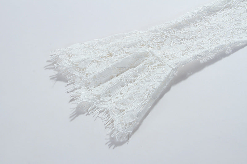 Women’s White Lace Suit – Elegant Minority Fashion Socialite Outfit