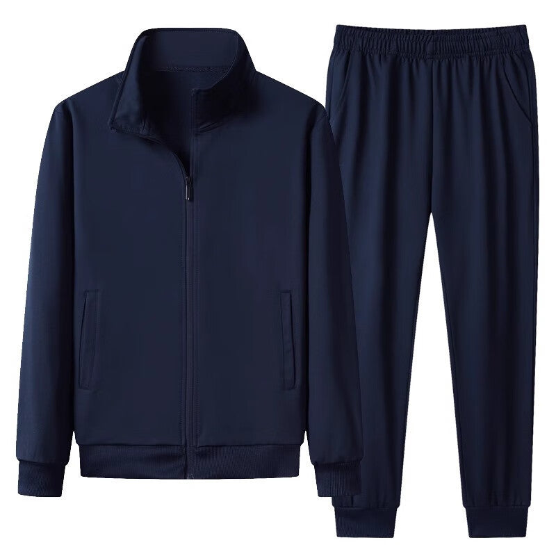 Men’s Stand Collar Cardigan & Coat Two-Piece Set – Casual Running Sportswear Outerwear