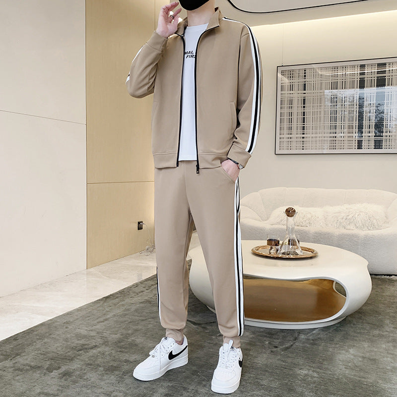 Men’s Fashion Cardigan Sweater Set – Casual Sportswear Two-Piece Outfit