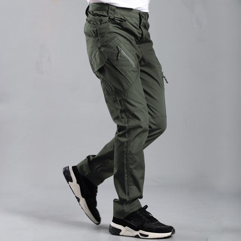 Men’s Loose Multi-Pocket Cargo Pants – Outdoor Military-Style Tactical Overalls