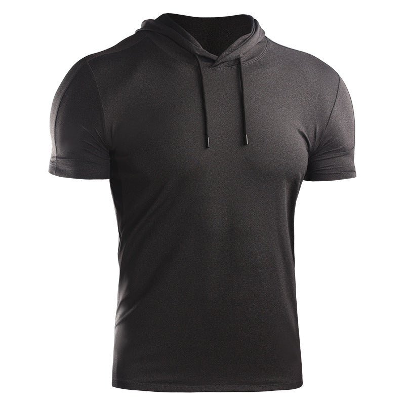 Men’s Summer Basketball Hooded Short Sleeve Sportswear Top