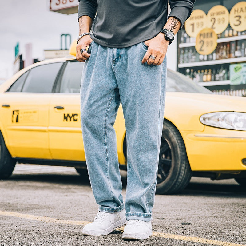 Men’s Loose Straight-Leg Casual Jeans – Simple Everyday Denim