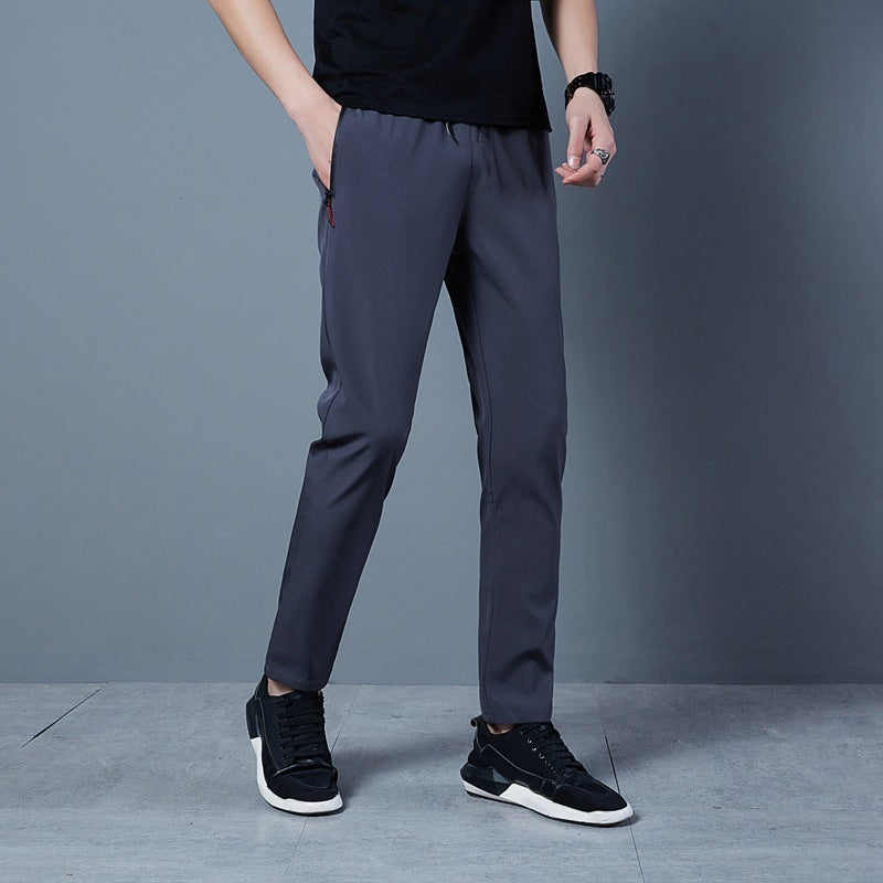 Mens Fashion Solid Color Loose Casual Pants