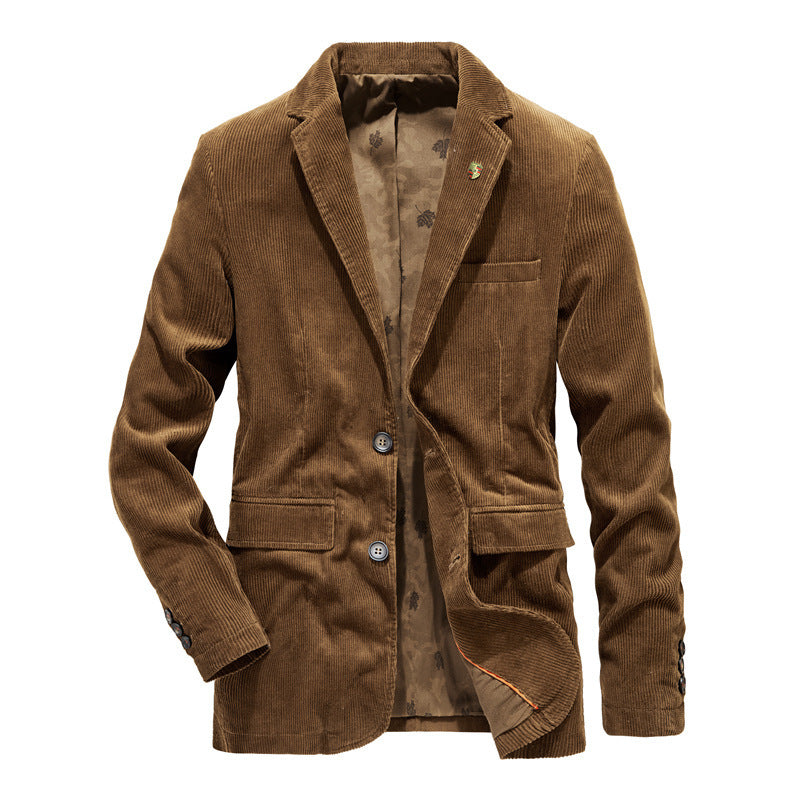 Men’s Retro Solid Color Jacket – Casual Flat Coat for Everyday Streetwear Style