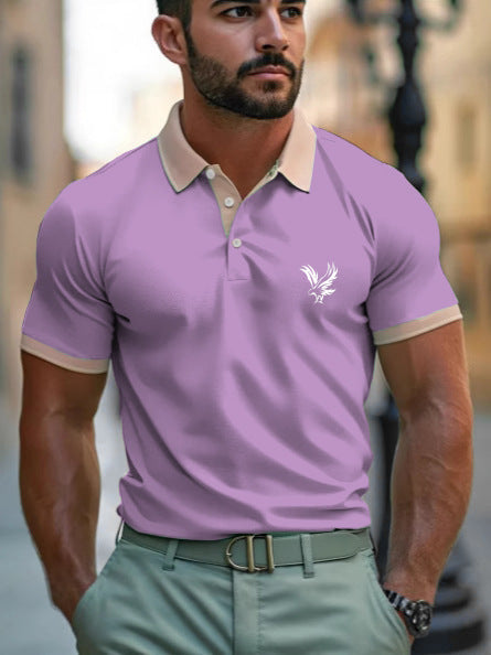 Men’s Digital Print Polo Shirt – Casual Lapel Short Sleeve All-Match Top