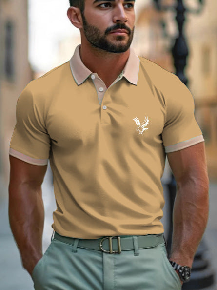 Men’s Digital Print Polo Shirt – Casual Lapel Short Sleeve All-Match Top