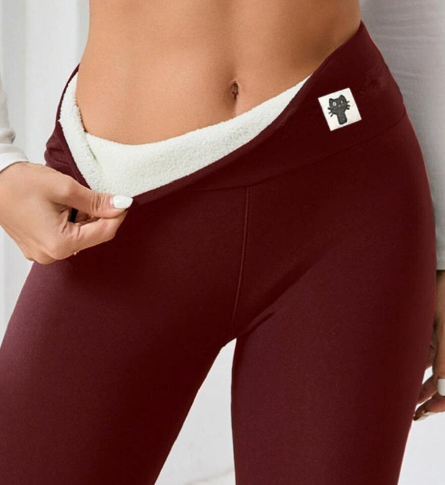 Women’s Fleece-Lined Thick Cashmere Leggings – Warm Lightweight Winter Pants
