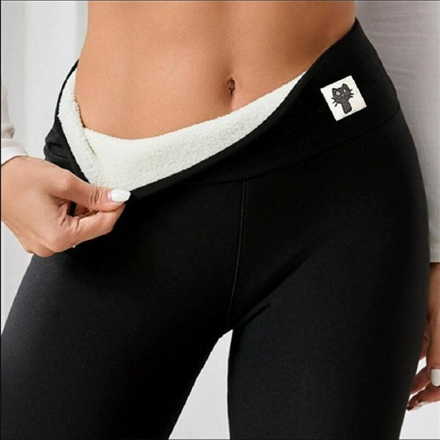 Women’s Fleece-Lined Thick Cashmere Leggings – Warm Lightweight Winter Pants
