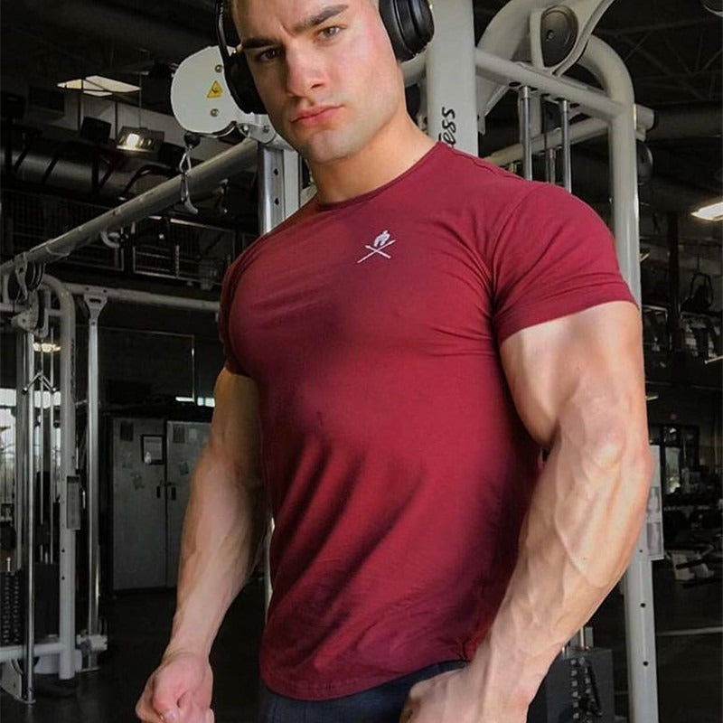 Men’s Round Neck Short Sleeve Tights – Training & Workout Activewear