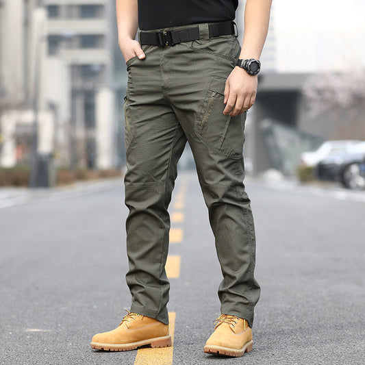 Men’s Loose Multi-Pocket Cargo Pants – Outdoor Military-Style Tactical Overalls