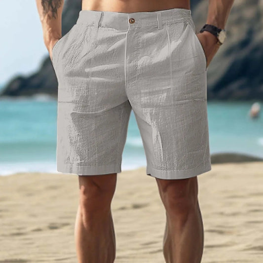 Men’s Cotton-Linen Casual Pants – Lightweight Five-Point Capri Trousers