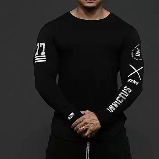 Men’s Long Sleeve Fitness Shirt – Breathable, Quick-Dry, Elastic Workout Top for Training