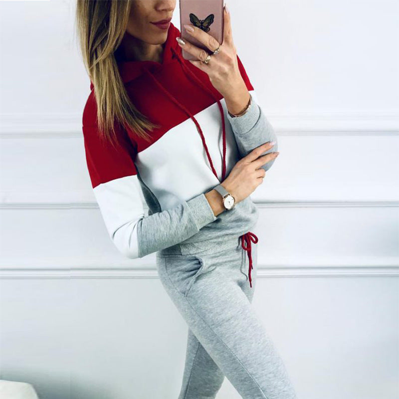 Women’s Hooded Tracksuit Set – Fashionable Autumn Casual Sportswear Outfit