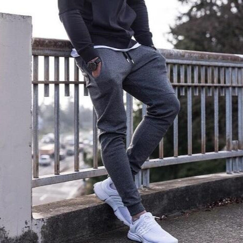 Men’s Autumn/Winter Cotton Sweatpants – Slim Fit Gym Joggers for Fitness & Bodybuilding