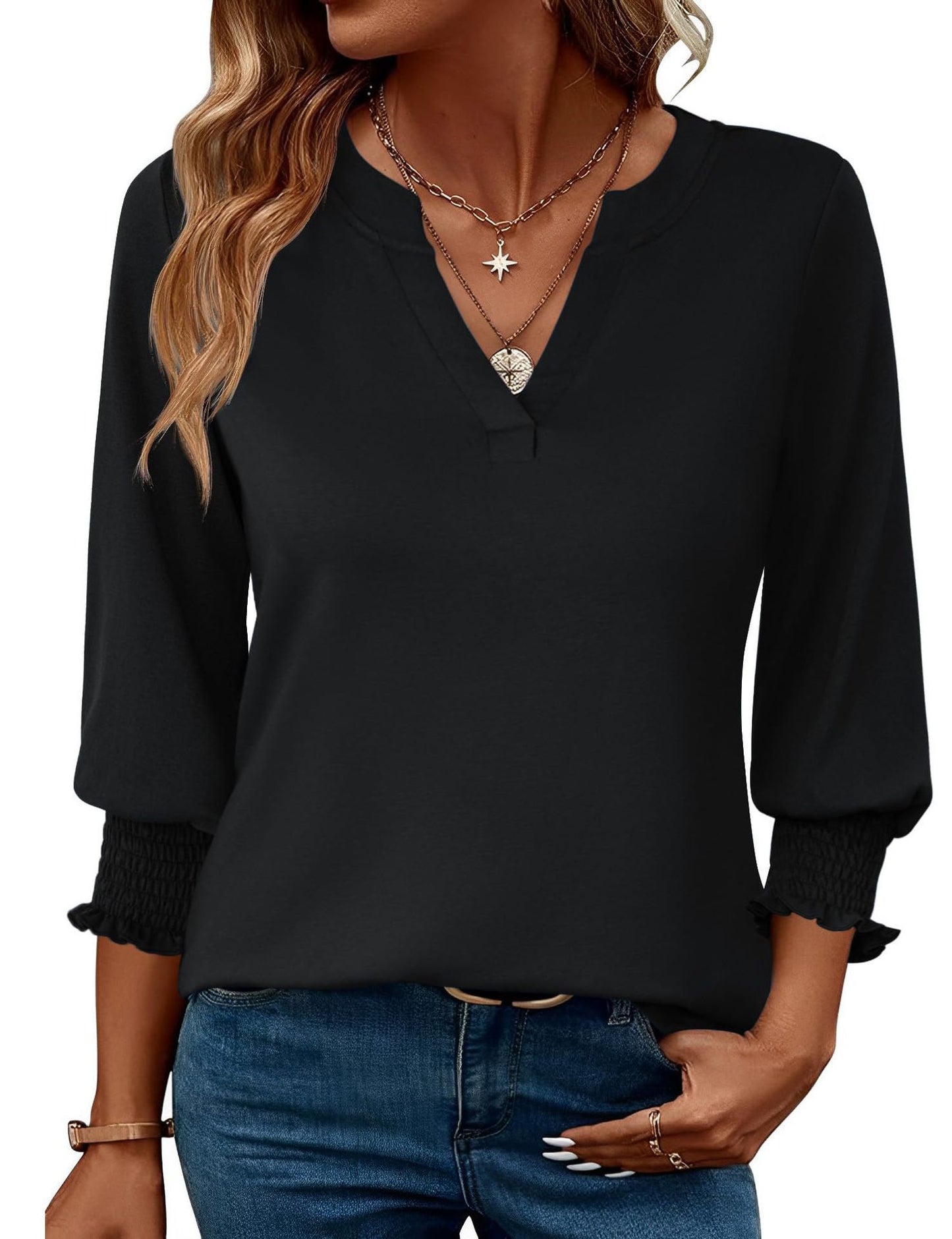 Women’s Three-Quarter Sleeve Floral Print Casual Shirt – Stylish Everyday Top