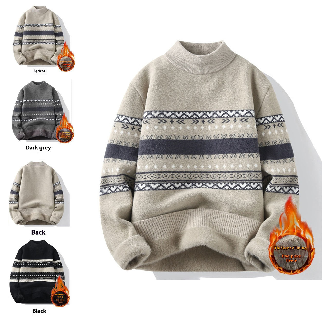 Men’s Mock Neck Velvet Knit Sweater – Warm Minimalist Pullover for Autumn & Winter 2025