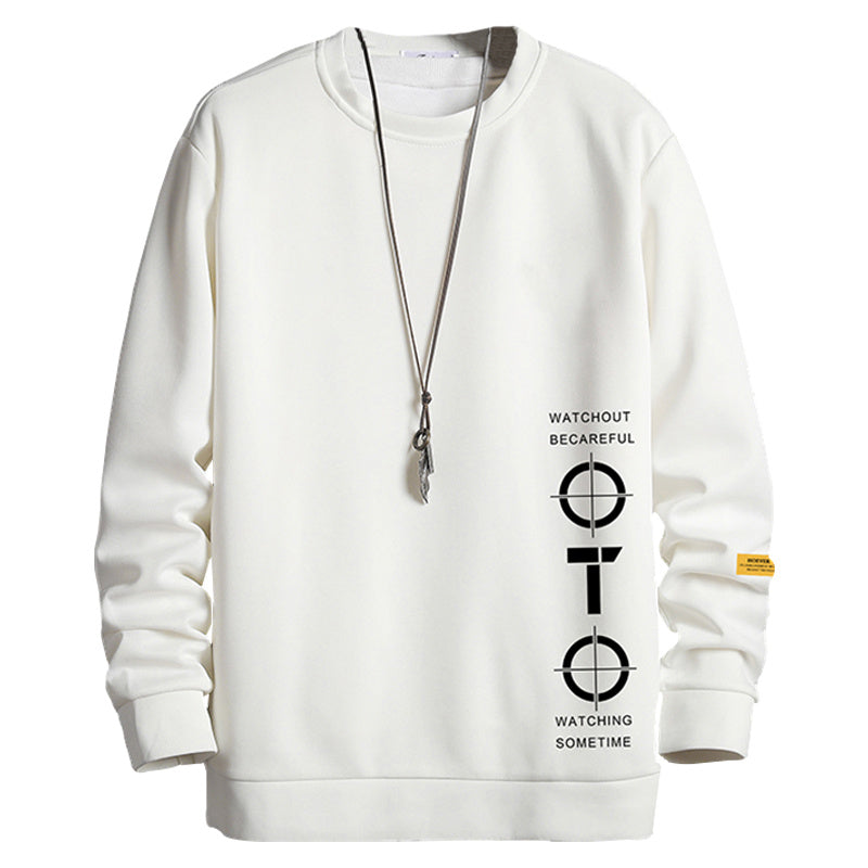 Men’s Printed Long Sleeve Sweater – Versatile Casual Bottoming Shirt