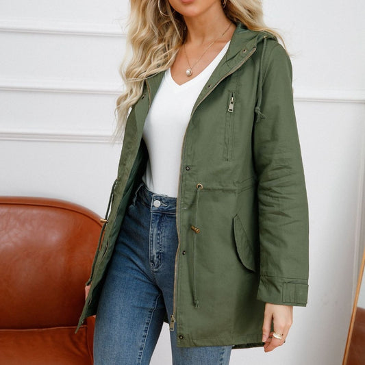 Women’s Oversized Cotton Anorak Coat – Loose Casual Jacket, Lightweight Spring/Fall Outerwear