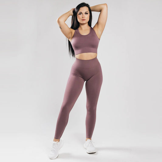 Women’s Honey Peach Elastic Yoga Pants – High Waist Stretch Fitness Leggings