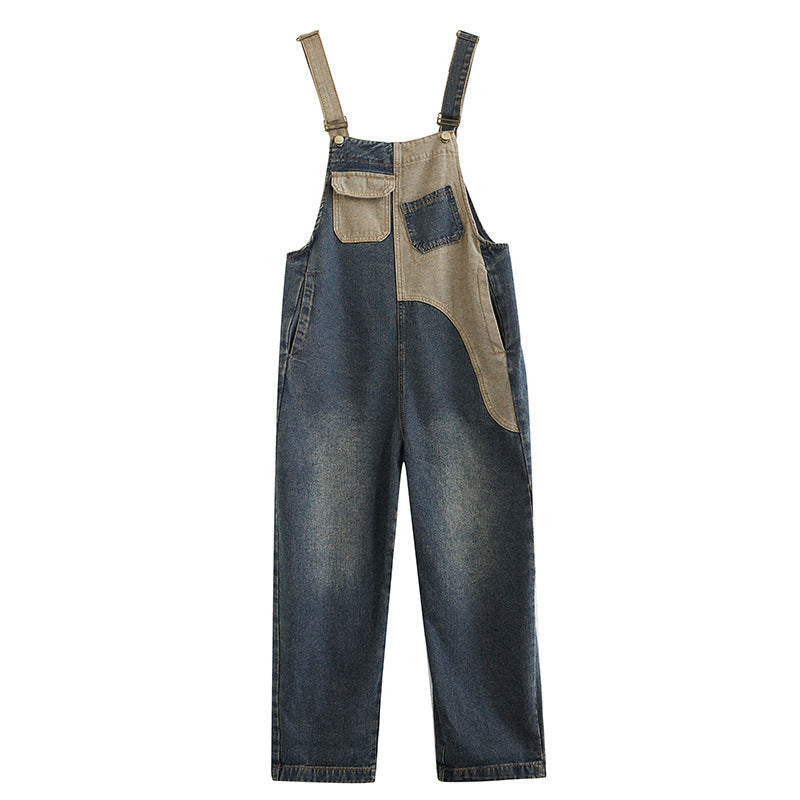 Plus Size Loose Fit Denim Suspender Pants – New Autumn Casual Overalls