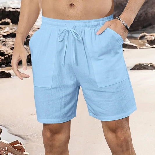 Men’s Casual Cotton-Linen Shorts – European & American Style Summer Wear