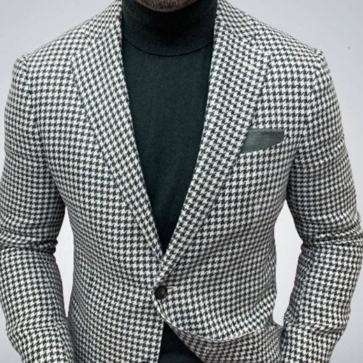 Men’s Casual Blazer Jacket – Two-Button Suit with Large Pockets & Modern Fit