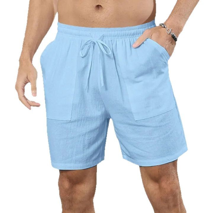 Men’s Casual Cotton-Linen Shorts – European & American Style Summer Wear