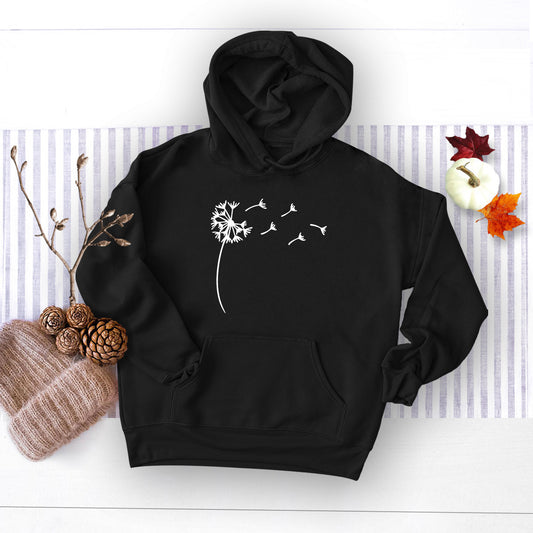 Women’s Fall/Winter Dandelion Print Hoodie – Cute Hooded Sweater for Casual Wear