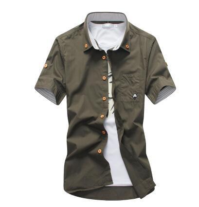 Men’s Embroidered Casual Shirt – Stylish Button-Up Shirt with Detailed Stitching