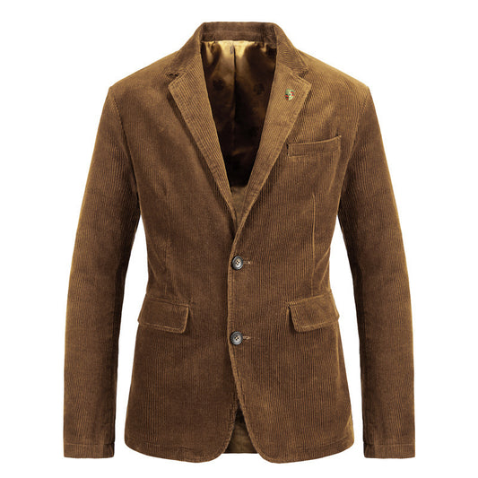 Men’s Retro Solid Color Jacket – Casual Flat Coat for Everyday Streetwear Style