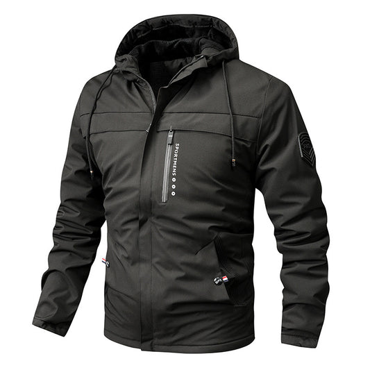 Men’s Plus Size Fleece Hooded Winter Jacket – Warm Outdoor Softshell Coat for Casual Wear