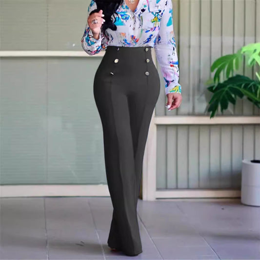 Plus Size Women’s Casual Straight-Leg Trousers – Slim Fit Comfortable Pants